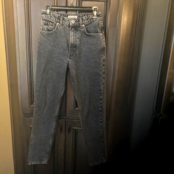 Zara Grey/Black Straight Leg Jeans - Picture 1 of 8
